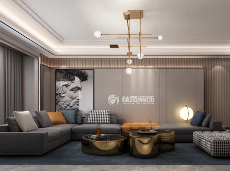 现代轻奢风格客厅装修效果图