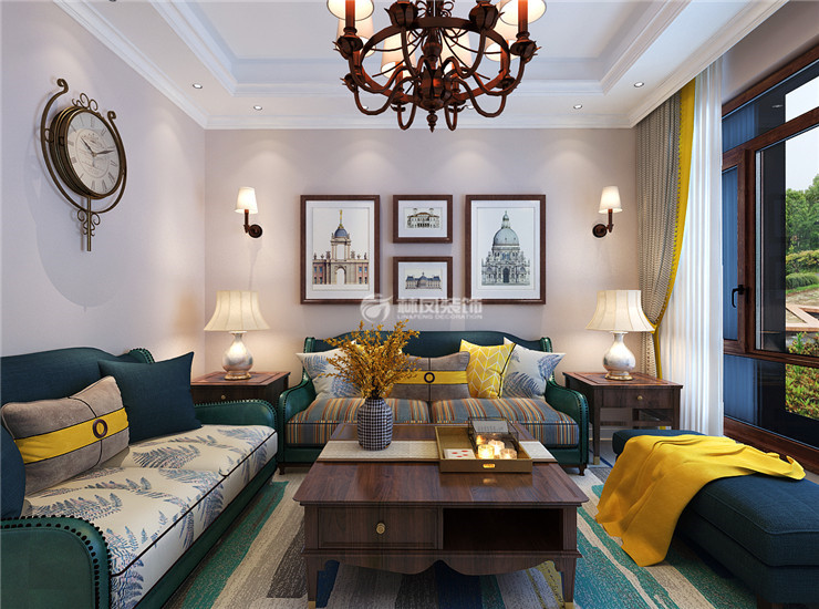 美式风格客厅装修效果图