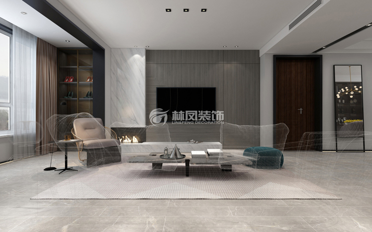 现代简约风格客厅装修效果图