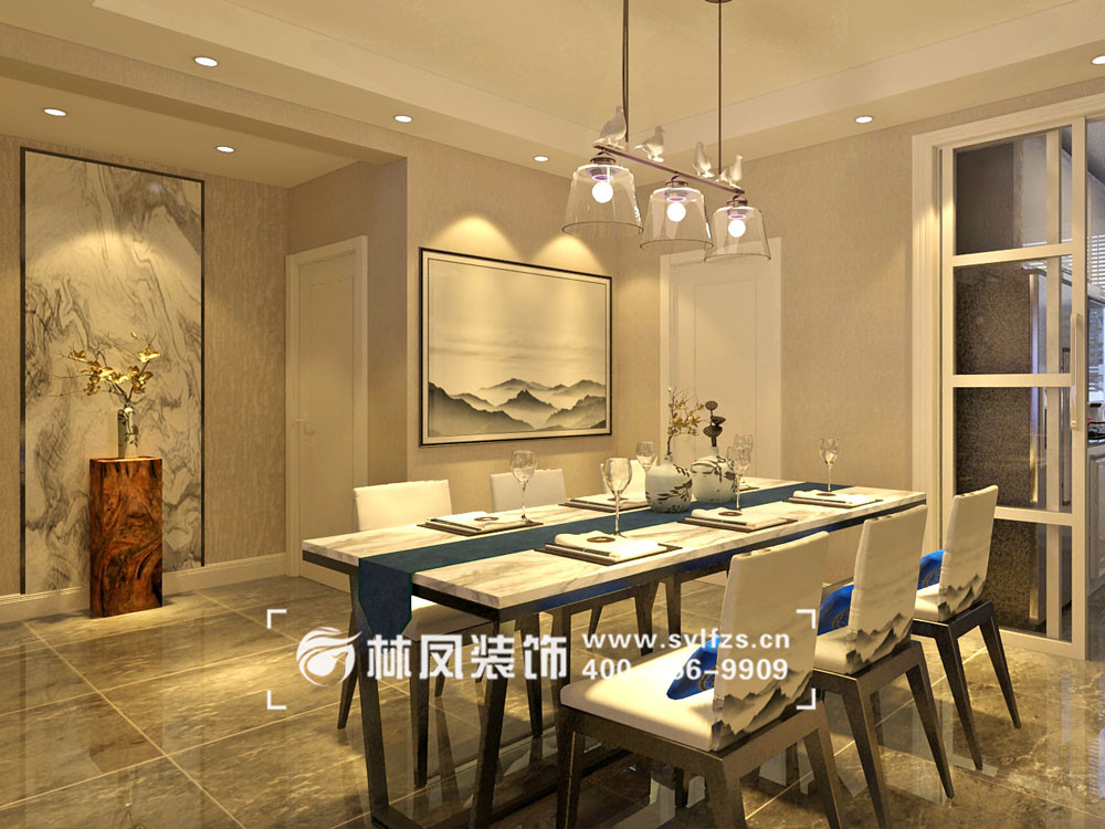 坤泰新界-150平-新中式风格-餐厅1.jpg