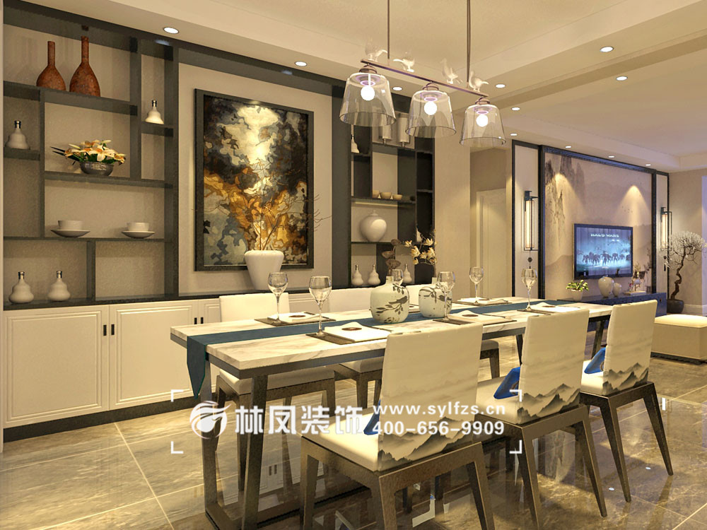 坤泰新界-150平-新中式风格-餐厅2.jpg