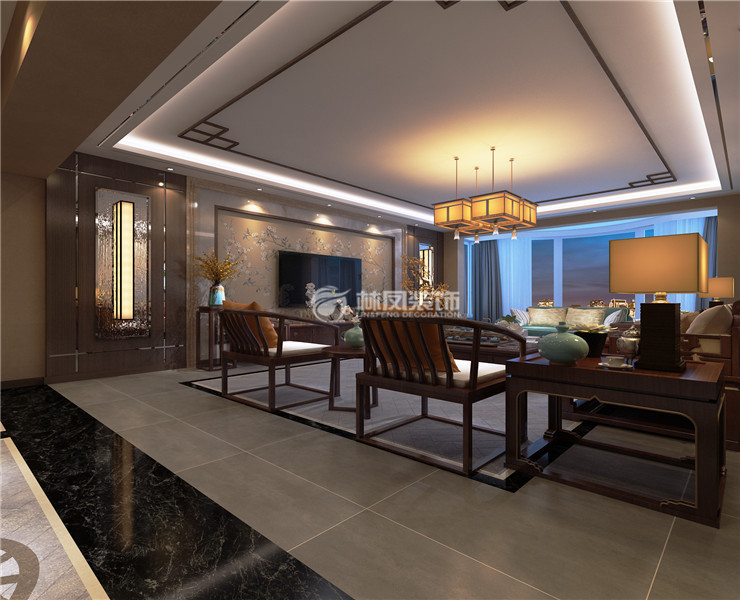 宝石家园-150平-中式风格-客厅.jpg