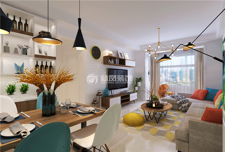 碧桂园繁华里-83㎡-北欧风格-餐厅.jpg