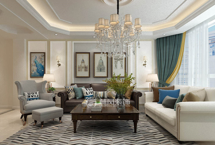 碧桂园繁华里-150平-美式风格-客厅2.jpg
