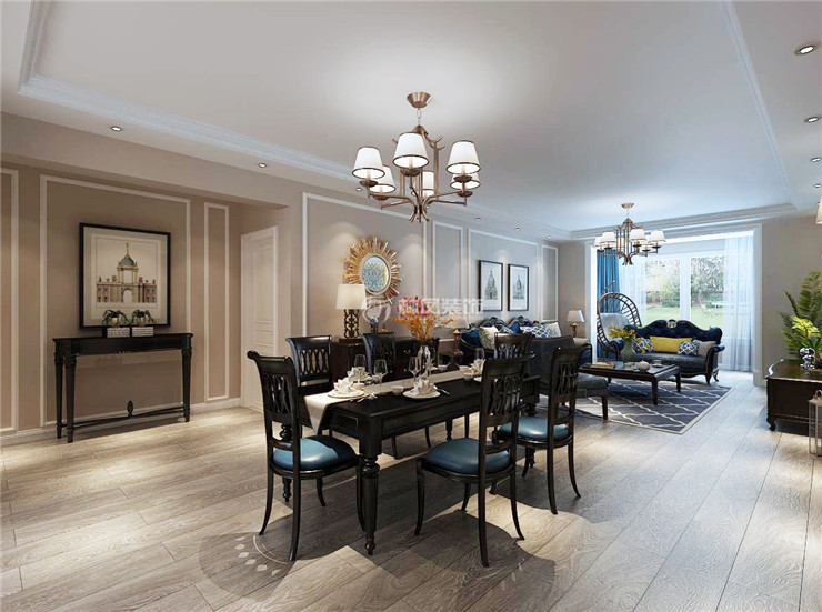 金地名悦-150平-美式风格-餐厅2.jpg