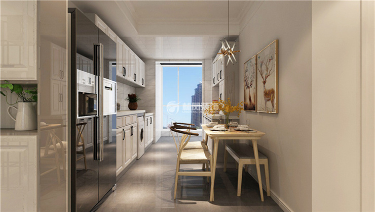 保利溪湖林语-88平-北欧风格-餐厅厨房.jpg