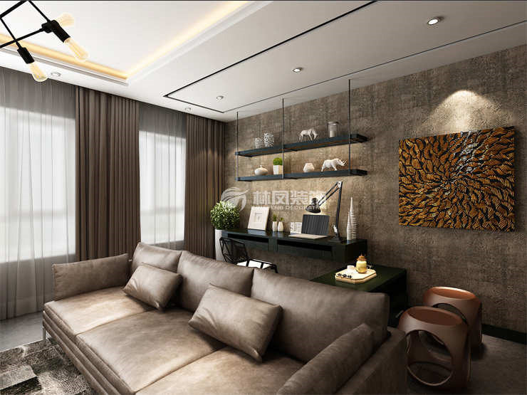 金地檀府-140平-后现代风格-客厅2.jpg