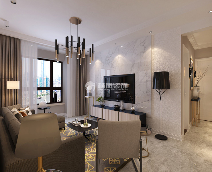 万科明天广场-110平-现代风格- 客厅.jpg