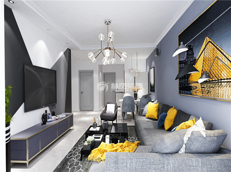 格林玫瑰湾-90平-现代风格- 客厅2.jpg