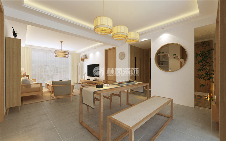 金地艺境-125平-日式风格- 客厅及餐厅.jpg