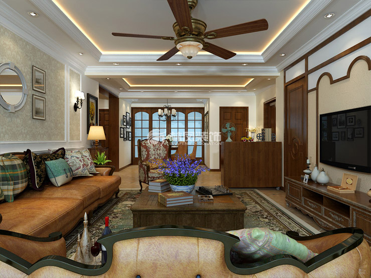 华润二十四城-132平-美式风格-客厅2.jpg