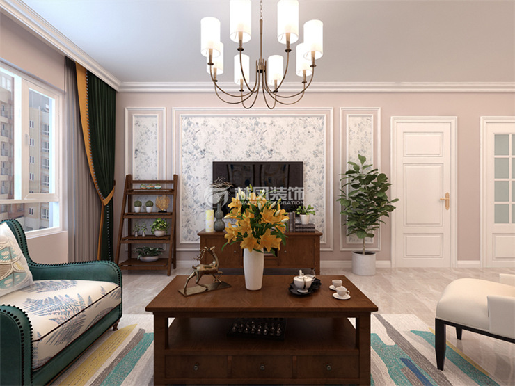 佳和新城-140平-美式风格-客厅3.jpg