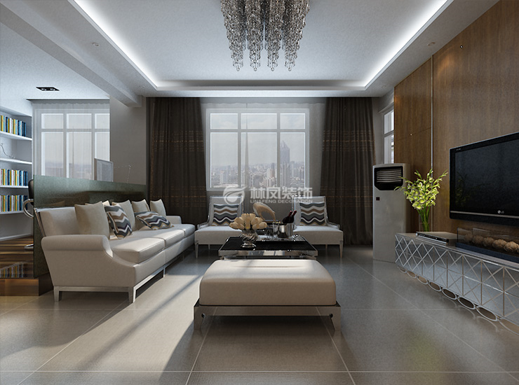金地左岸-97平-现代风格-客厅.jpg