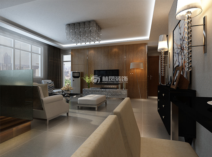 金地左岸-97平-现代风格-客厅2.jpg