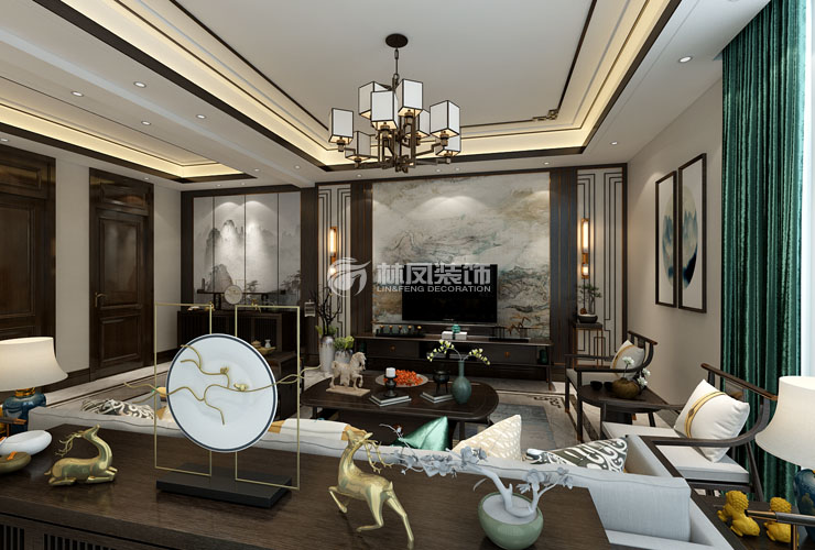 中铁香湖-230平-中式风格-客厅1.jpg