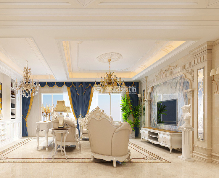 龙湖西府原著-142平-欧式风格-客厅3.jpg