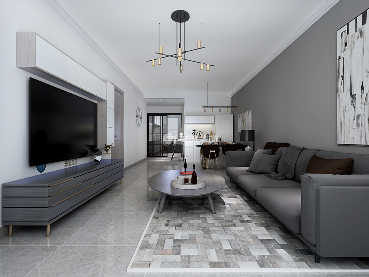 孔雀城-95㎡-现代风格-客厅 4.jpg