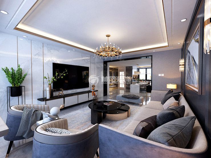 金辉优步湖畔-155平-现代轻奢-客厅3.jpg