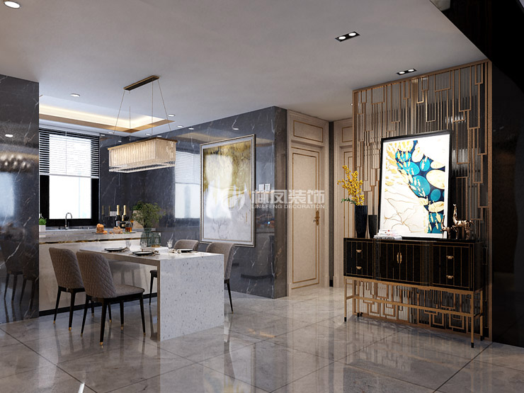 金辉优步湖畔-155平-现代轻奢-餐厅1.jpg