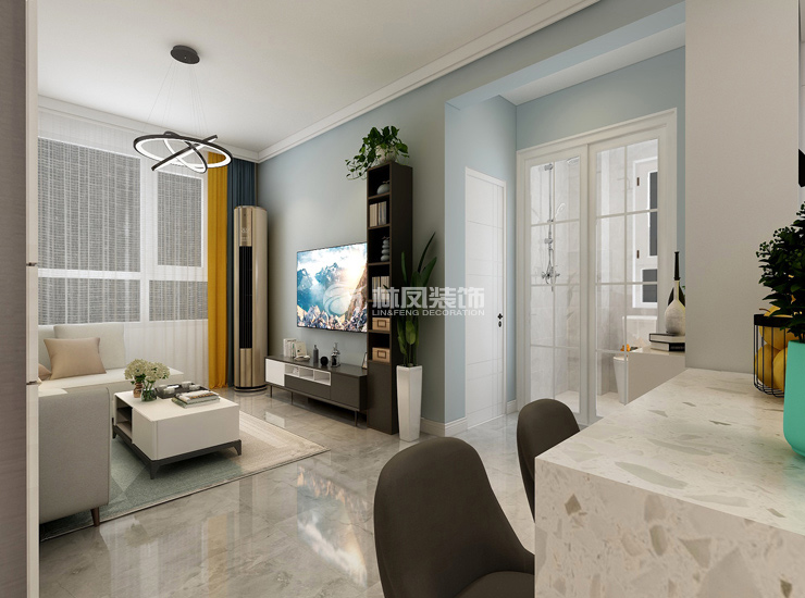 金辉湖畔里-90平-现代风格-客厅4.jpg