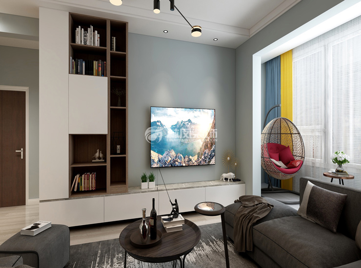 龙湖唐宁one-90平-现代风格-客厅3.jpg