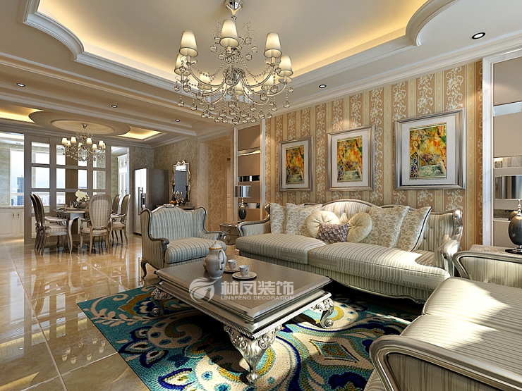 国际社区-140平米-法式新古典-客厅4.jpg
