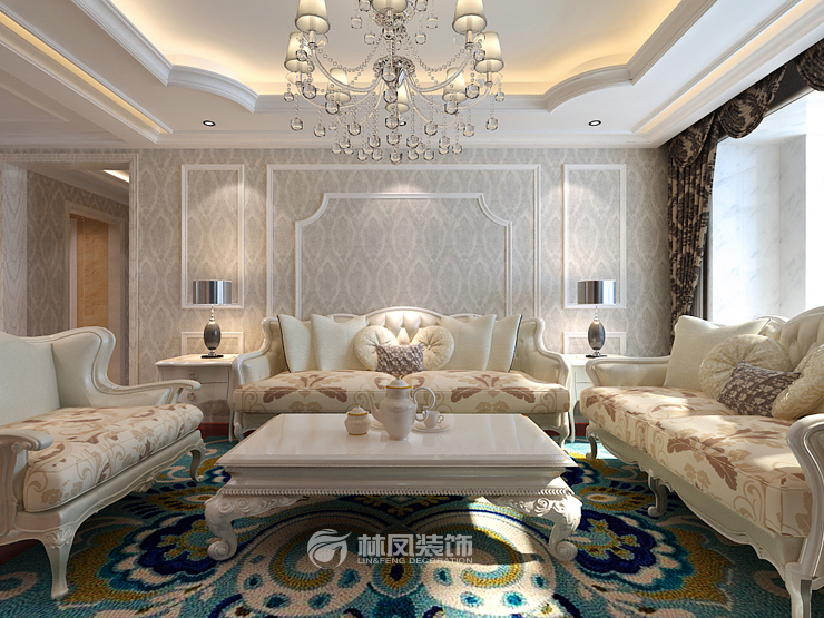 国际社区-140平米-法式新古典-客厅6.jpg