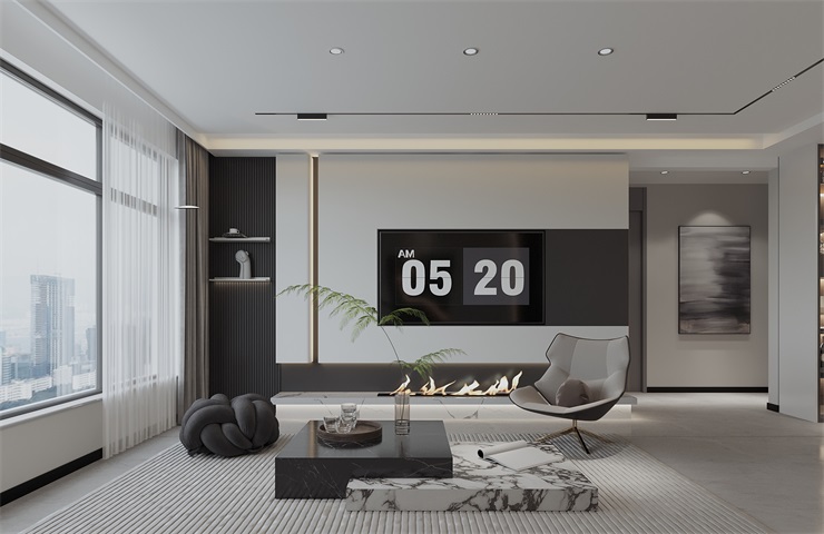 万科新都心-105平-现代风格-电视背景.jpg