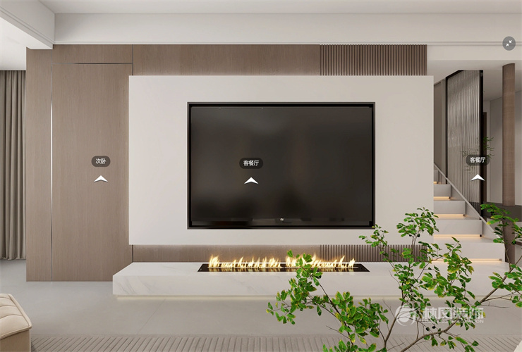 华润置地公元九里 150平 现代极简 客厅1.jpg