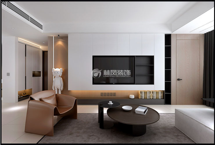 万科·府前壹号-130平-现代奶油-电视背景墙.jpg