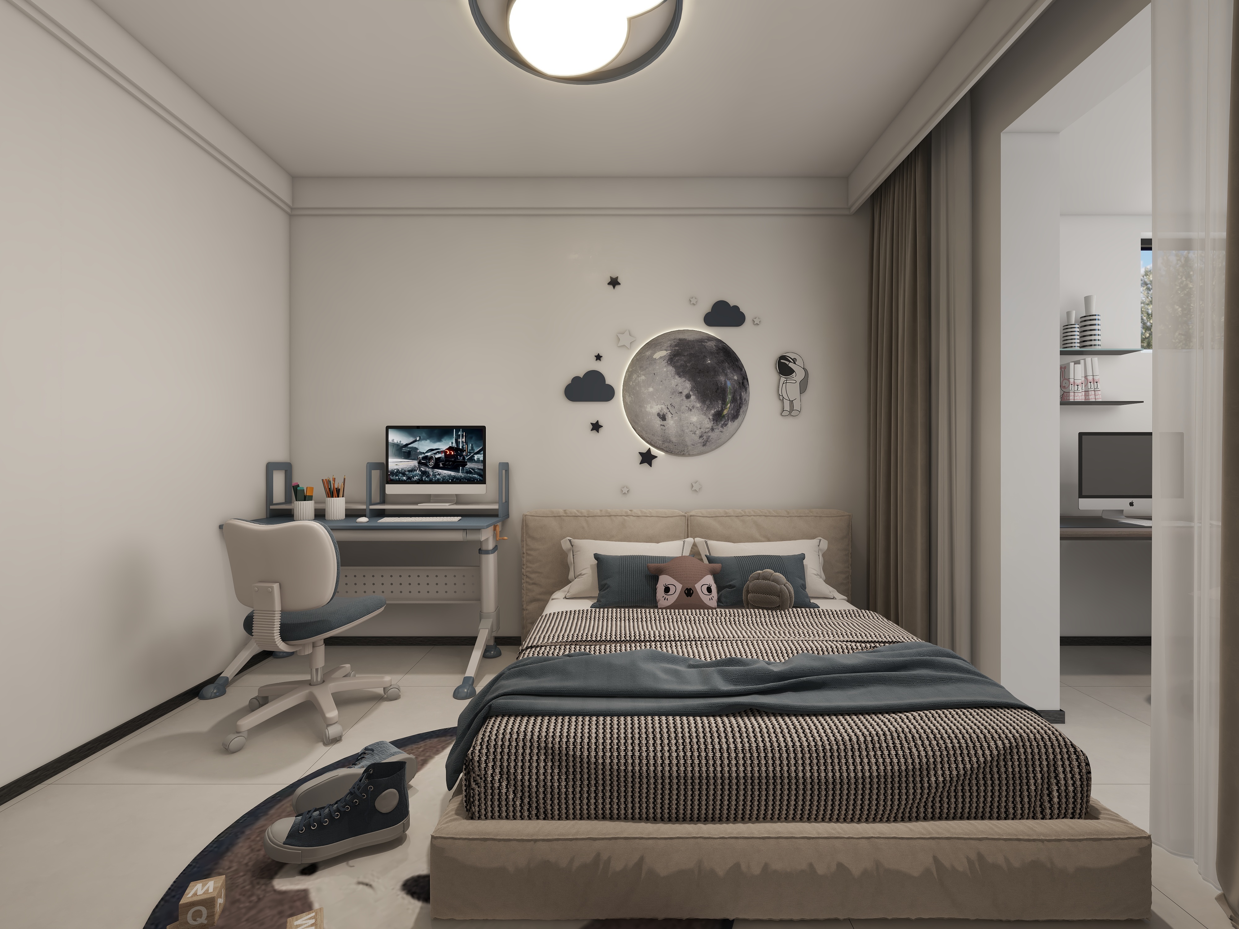 格林生活坊95㎡ 现代风格 次卧1.jpg