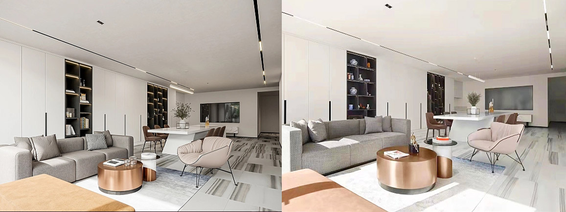 全案整装实景图效果图对比