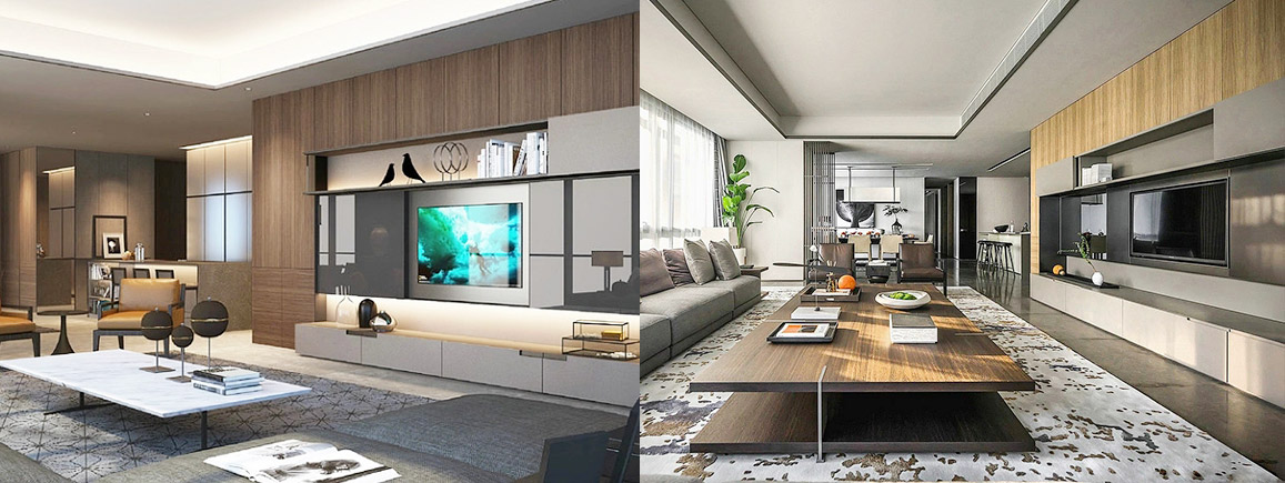 全案整装效果图实景图对比